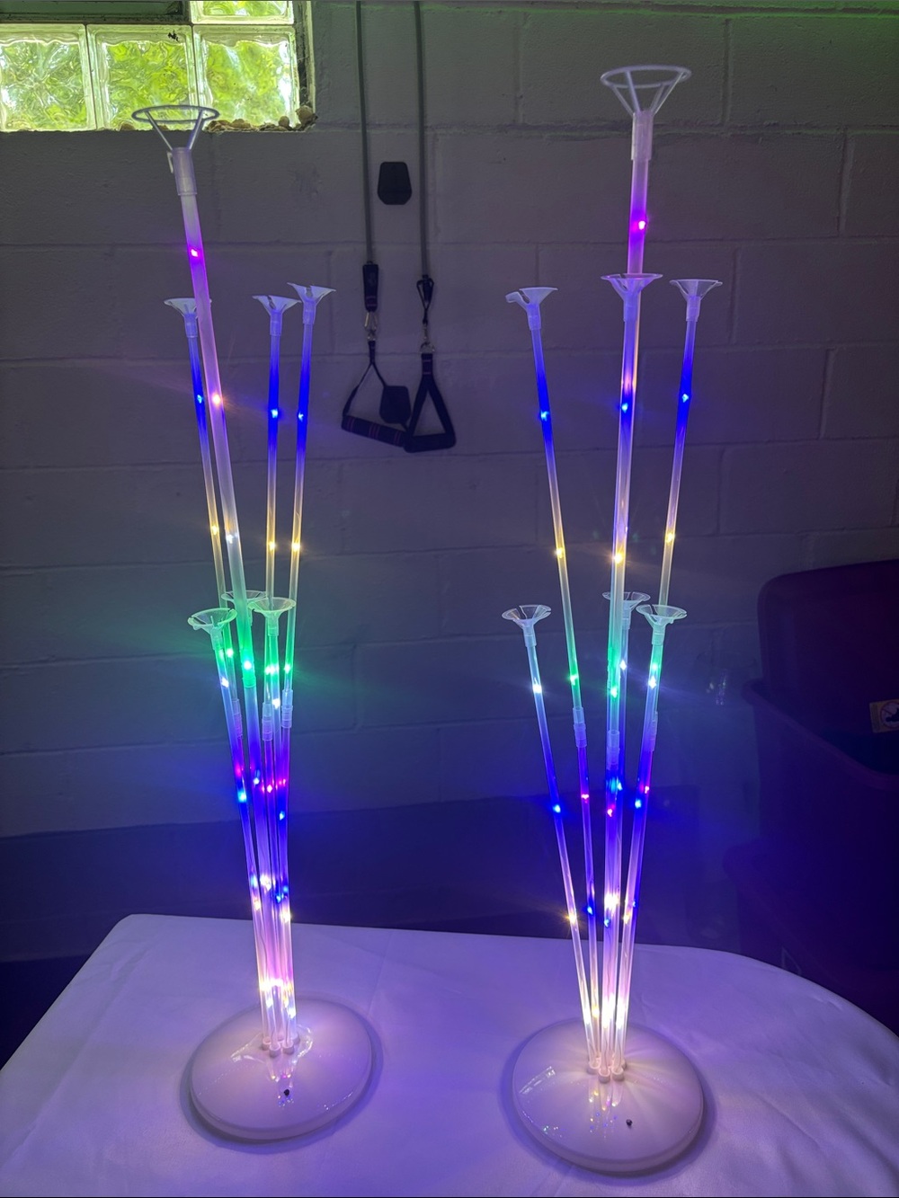 LED Multi-Color Acrylic Party Centerpiece Stand (White Base)
